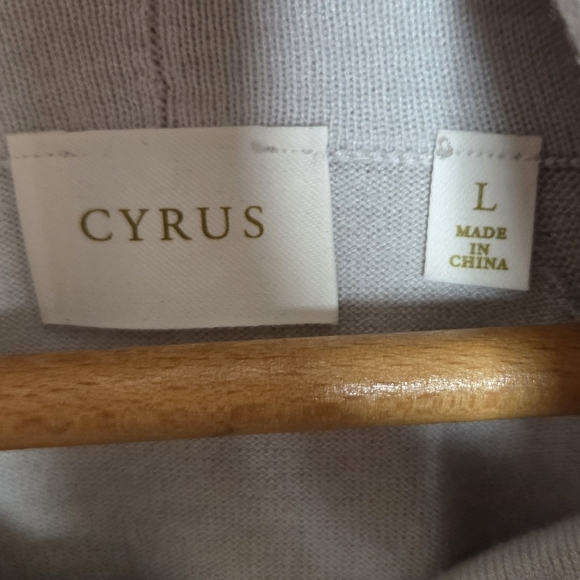 Cyrus | Pale Gray Cowl Neck Lightweight Sweater Size Large - Picture 4 of 5